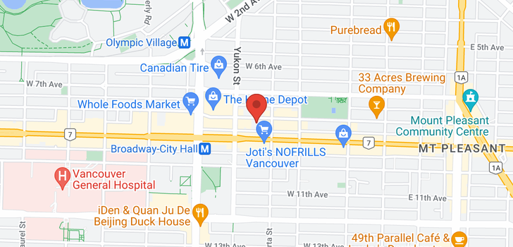 map of 401 338 W 8TH AVENUE